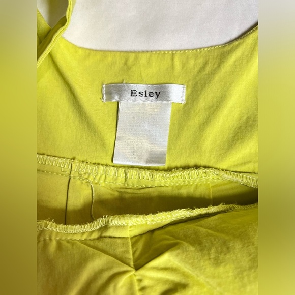 ESLEY Bright yellow ruffle front tank mini dress size M - Picture 10 of 12